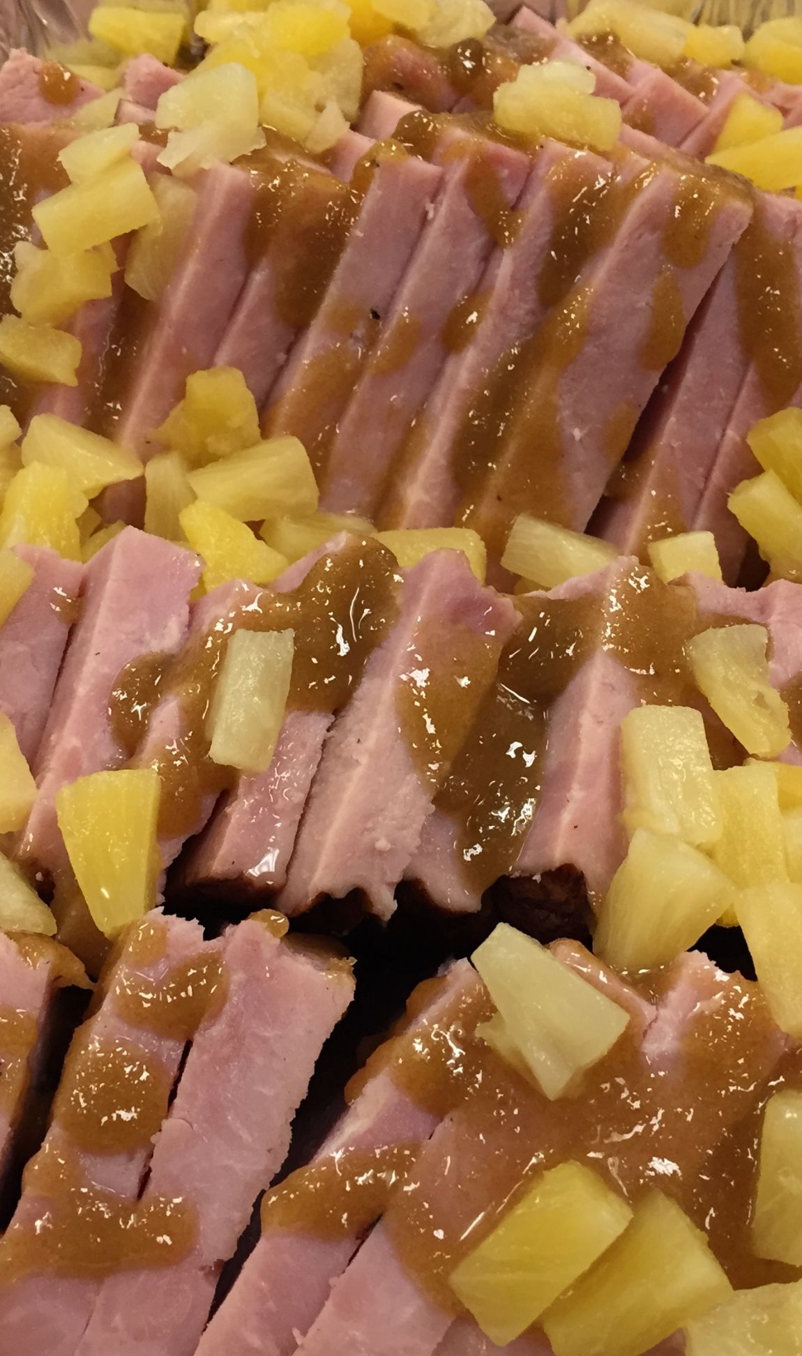 Ham, brown sugar, pineapple