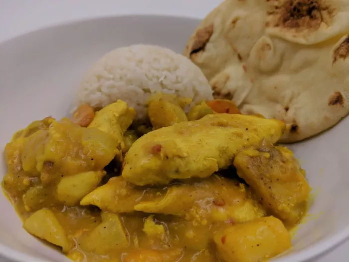Mild Chicken Curry with Coconut Rice